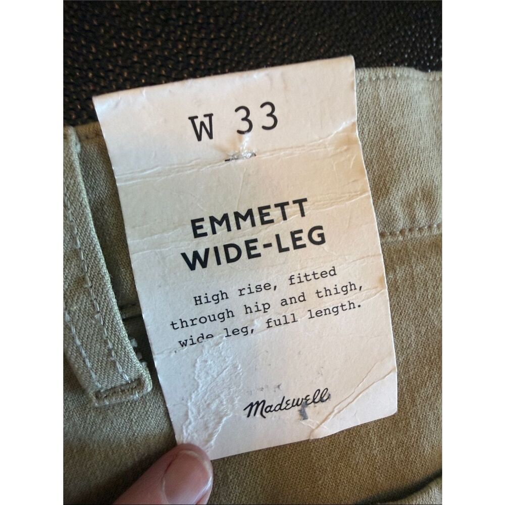 Madewell Emmett Wide-Leg Patch Pocket Jeans in Heritage Khaki NWT size 33 - Picture 3 of 12